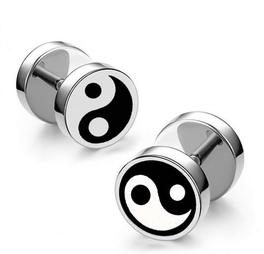 Yin Yang Men Stud Earrring