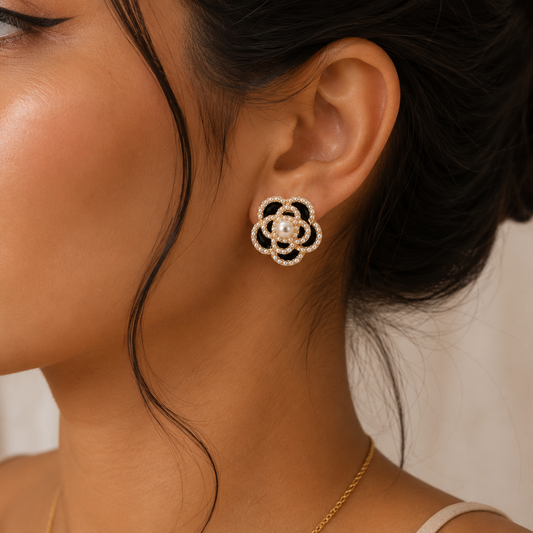 Camellia Pearl Earrings