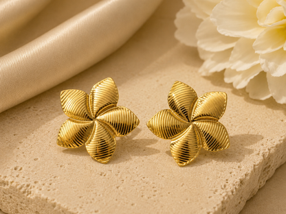 Floral Gold Stud