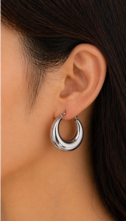 Sleek Silver Hoops
