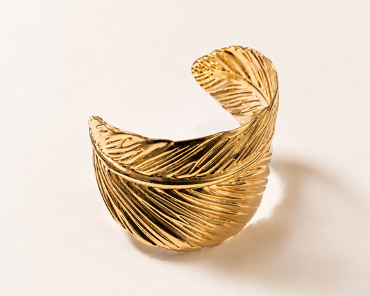 Gold Shape Leaf Bangle