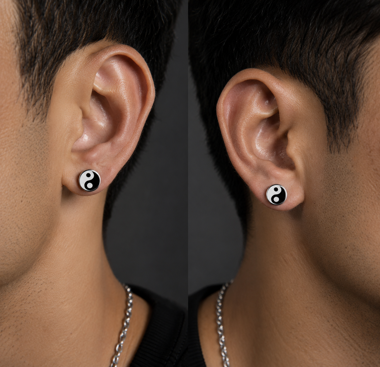 Yin Yang Men Stud Earrring