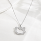 Icy Bow Kitty Necklace