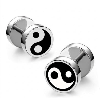 Yin Yang Men Stud Earrring